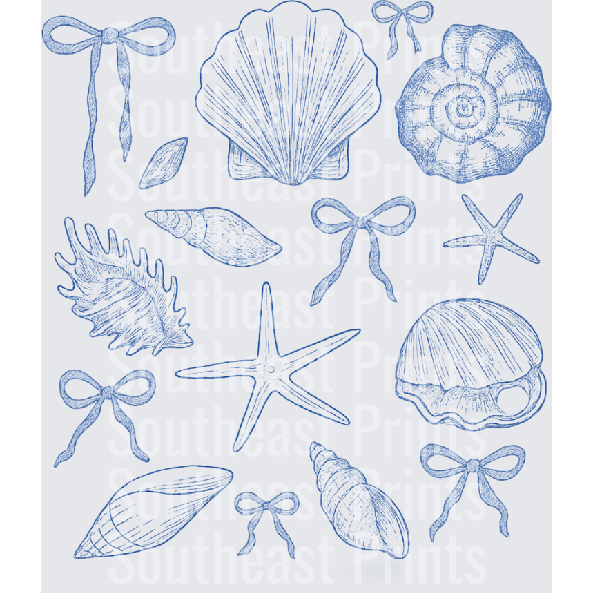 Blue Seashells Bows