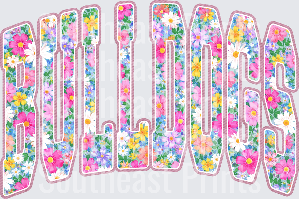 Floral Bulldogs Lettering