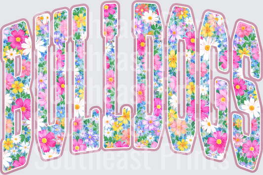 Floral Bulldogs Lettering