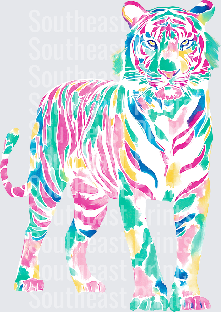 Colorful Watercolor Tiger