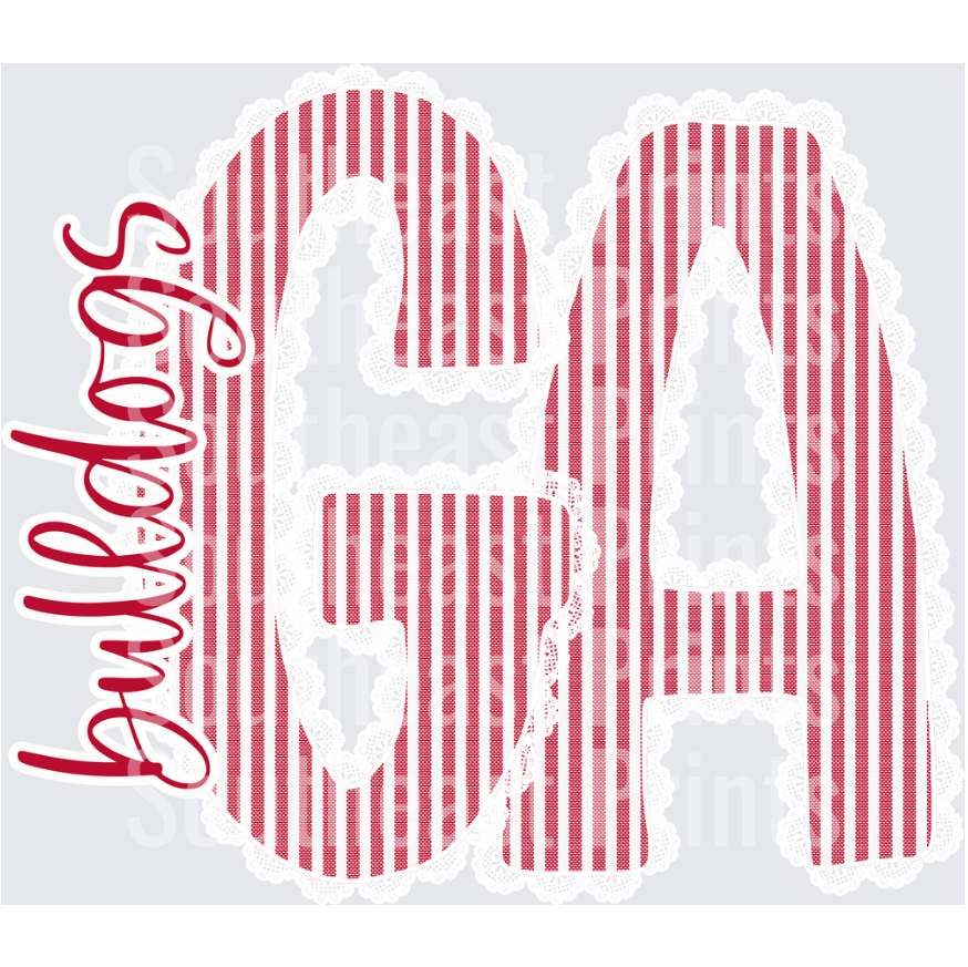 GA Bulldogs Lace Trim
