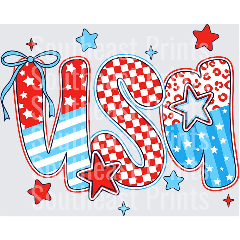 Patriotic USA Letters