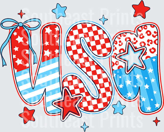 Patriotic USA Letters