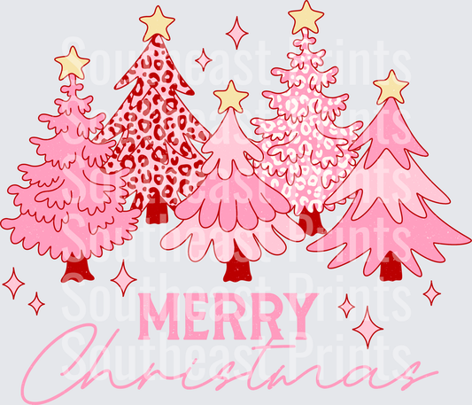 Pink Leopard Christmas Trees
