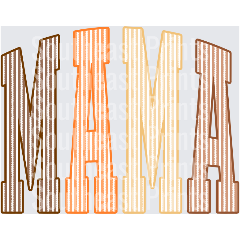 Striped MAMA Lettering