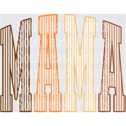 Striped MAMA Lettering