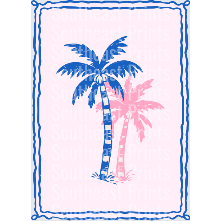 Blue Pink Palms