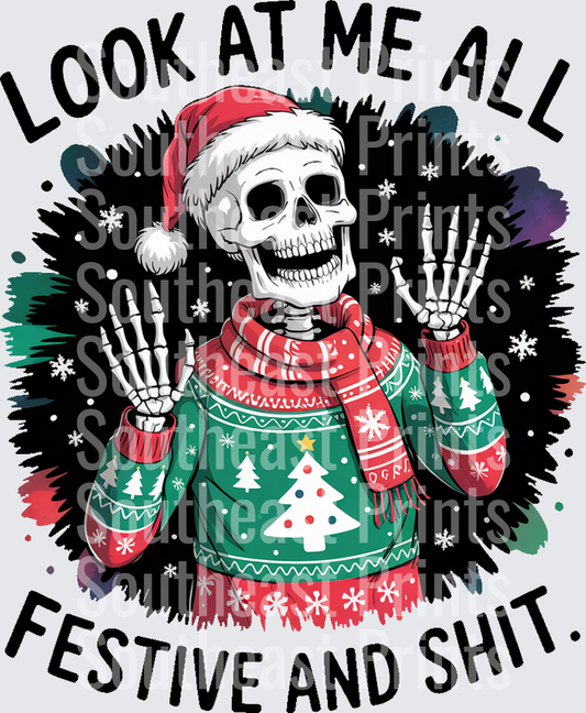 Festive Skeleton Santa