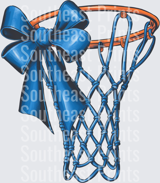 Blue Bow Basketball Hoop