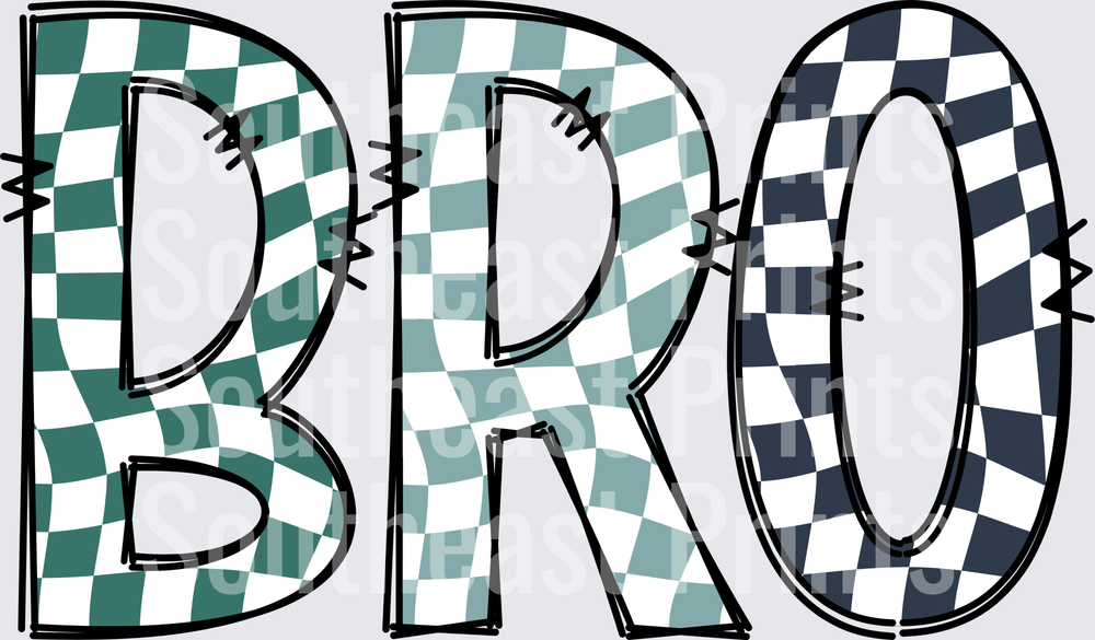 BRO Checkered Ombre Letters