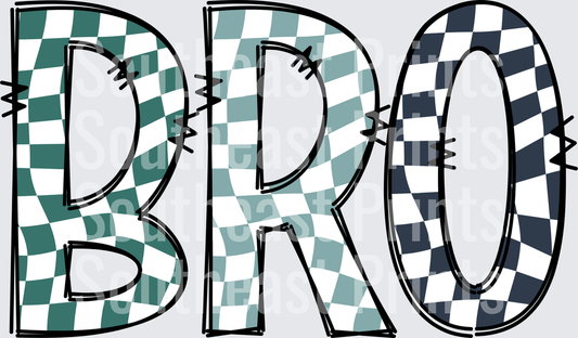 BRO Checkered Ombre Letters