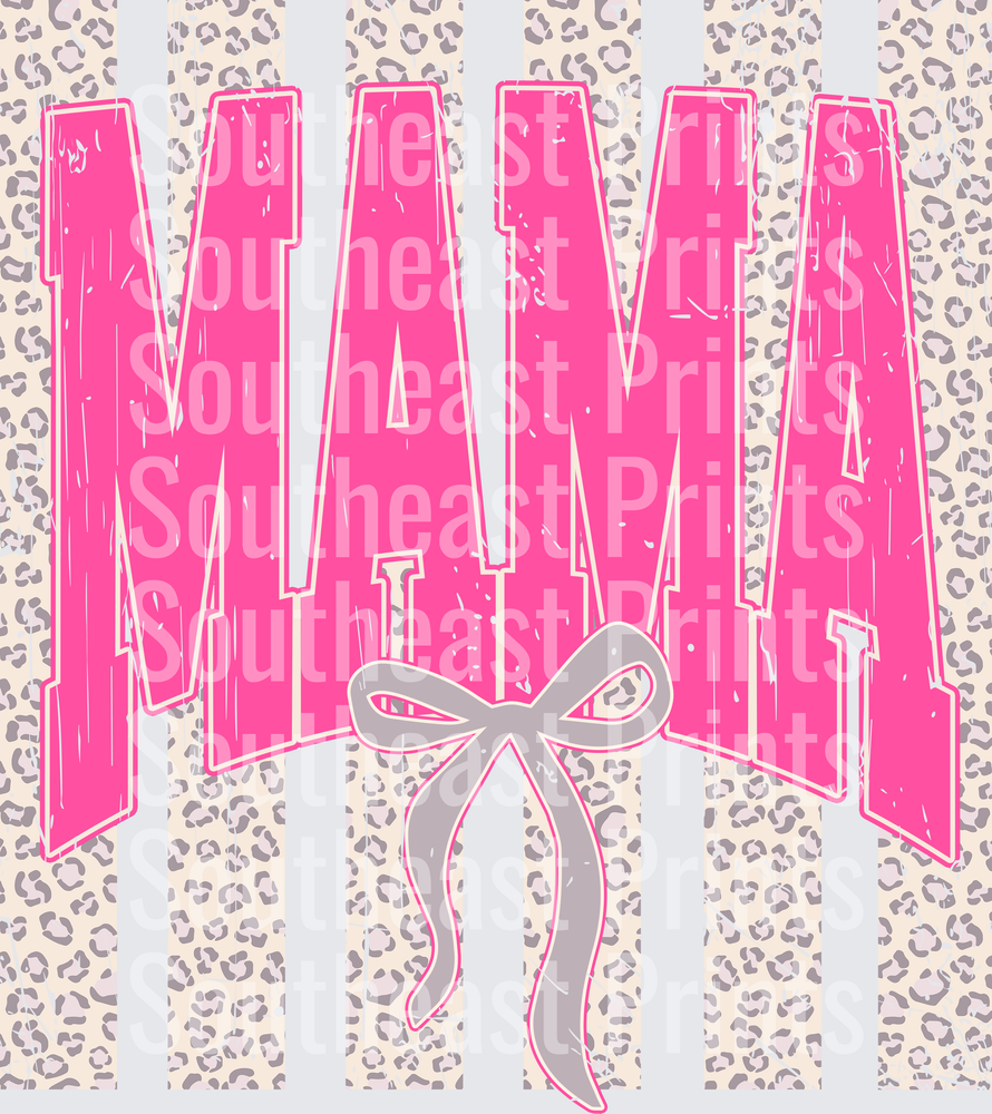 Pink Leopard Mama Bow