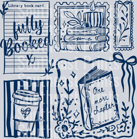 Bookish Collage Blue