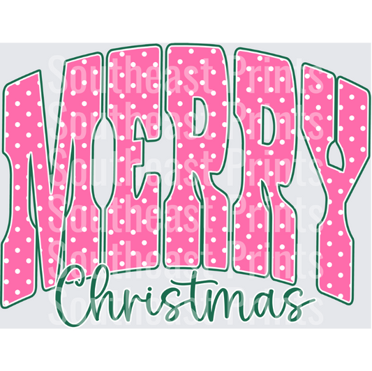 Pink Polka Dot Merry Christmas