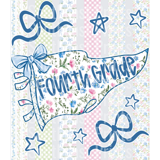 Floral Fourth Grade Pennant
