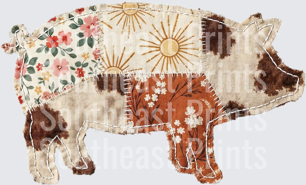 Patchwork Fabric Pig