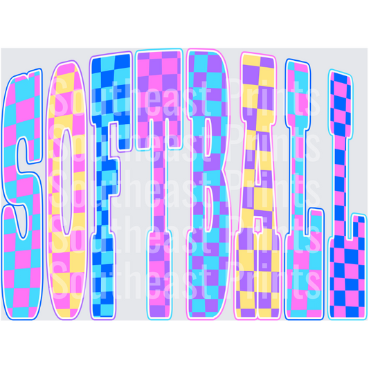 Retro Checkered Softball
