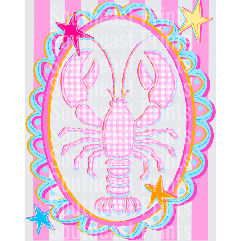 Pink Gingham Lobster