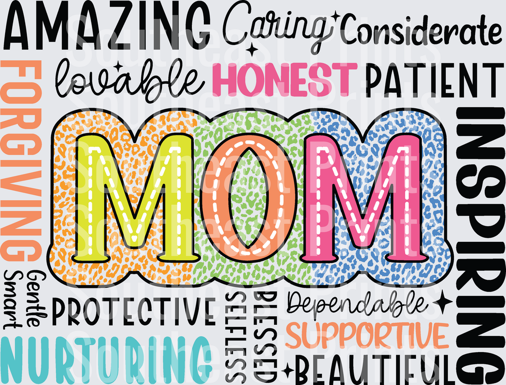 Colorful MOM Typography