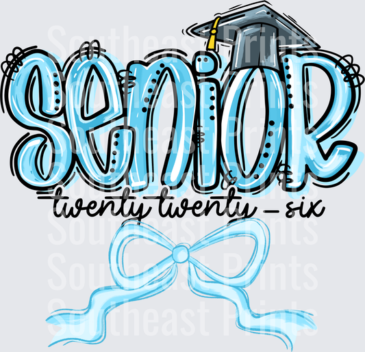 Senior Twenty Twenty Six Graduation Cap and Bow Design