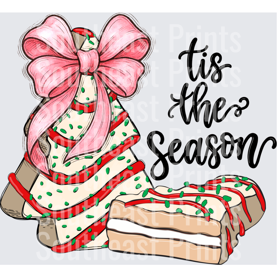 Tis The Season Little Debbie Christmas Tree Cakes Pink Bow