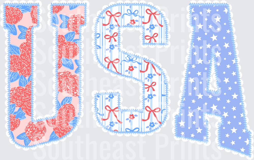 USA Floral Stars
