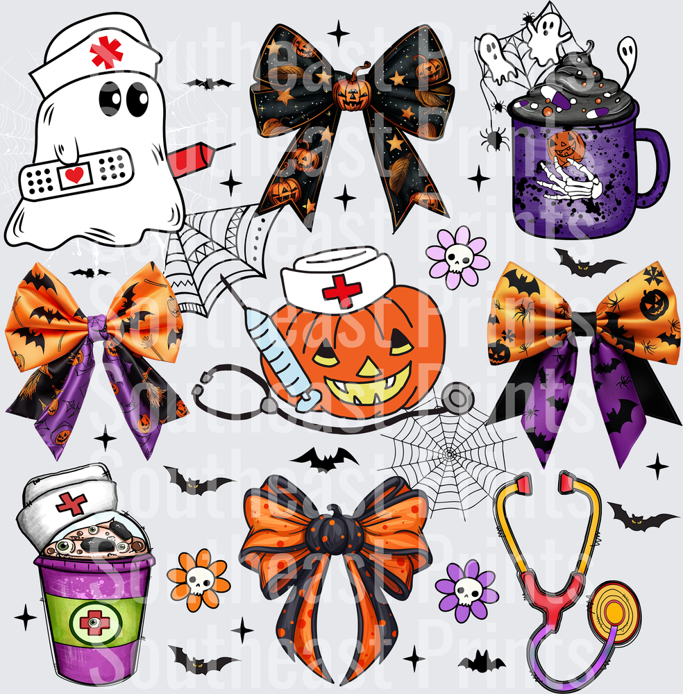 Halloween Nurse Bows