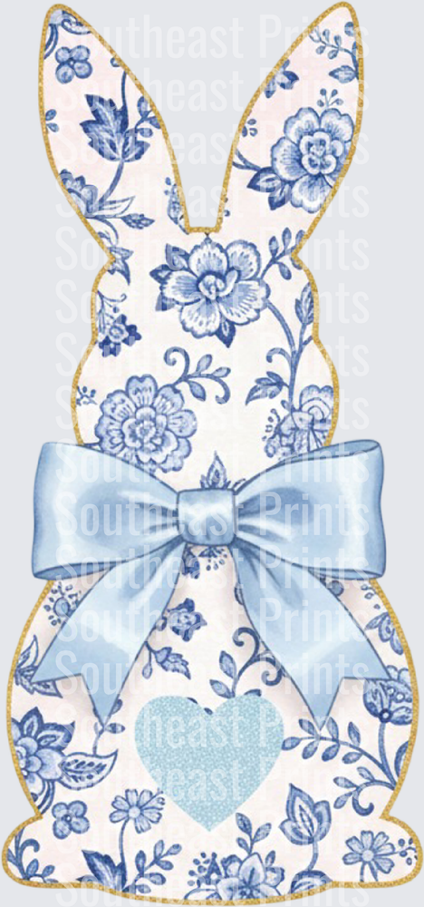 Blue Floral Easter Bunny
