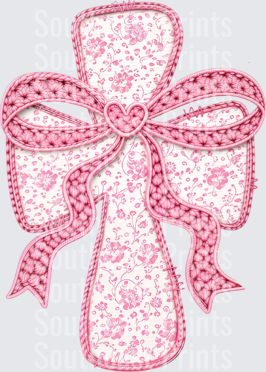 Pink Cross with Decorative Bow