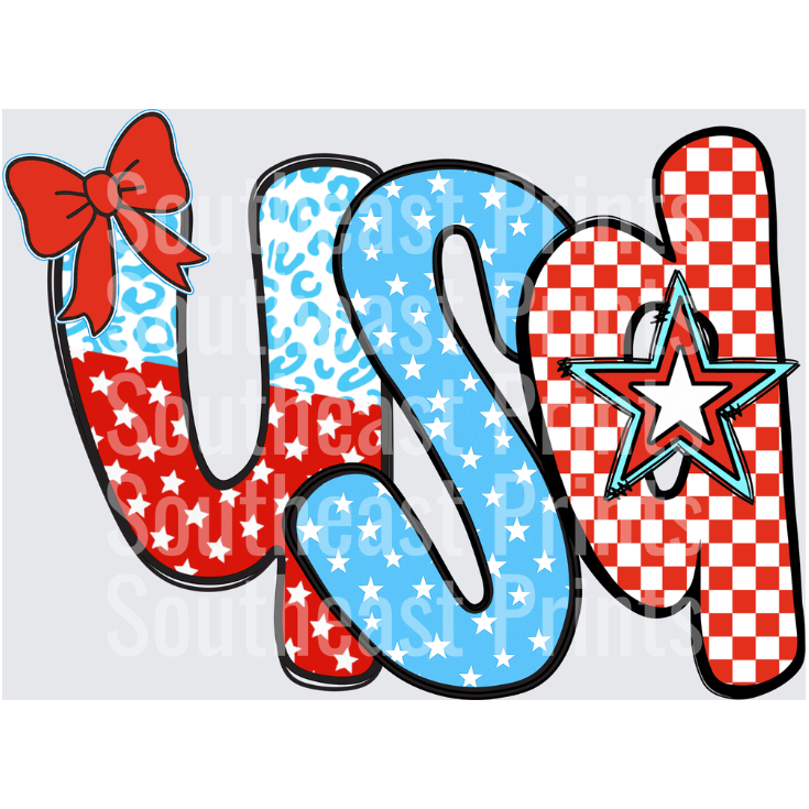 USA Patriotic Bow