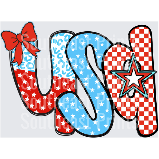 USA Patriotic Bow