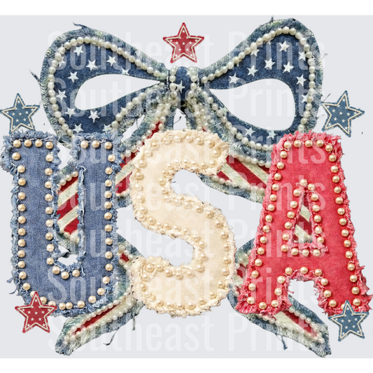 USA Patriotic Bow