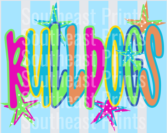 Bulldogs Colorful Stars