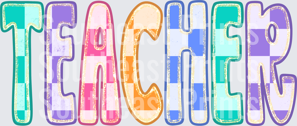 Pastel Checkered Teacher
