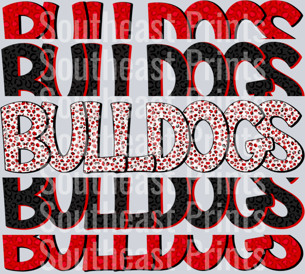 Bulldogs Red Black Stacked