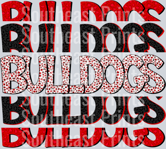 Bulldogs Red Black Stacked