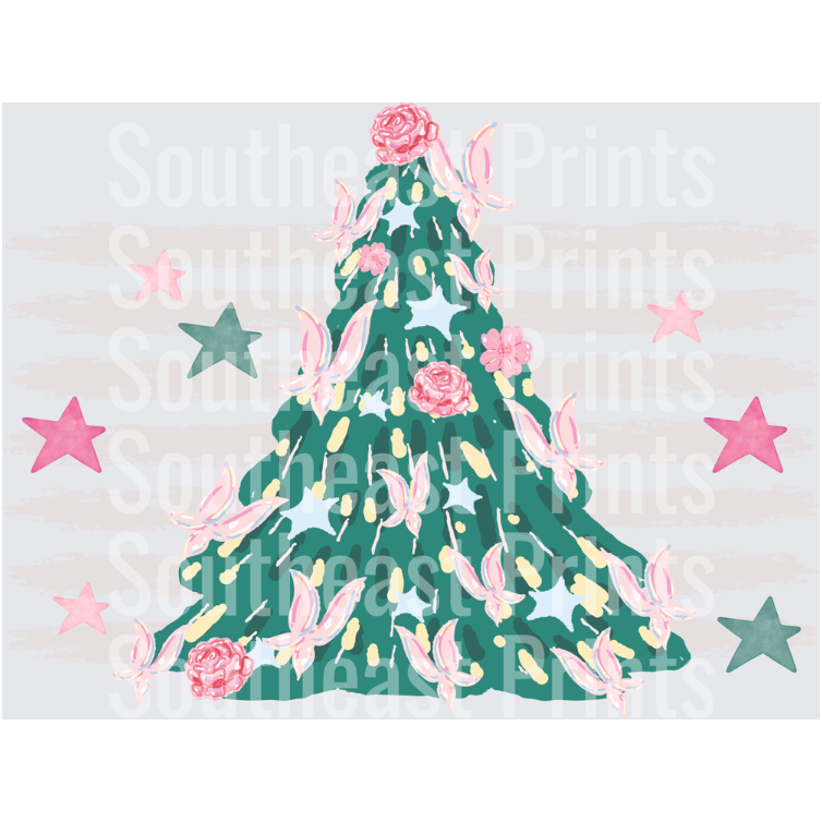 Floral Butterfly Christmas Tree