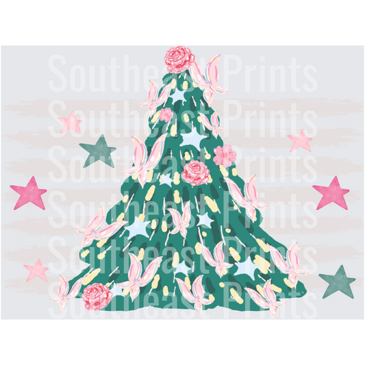 Floral Butterfly Christmas Tree