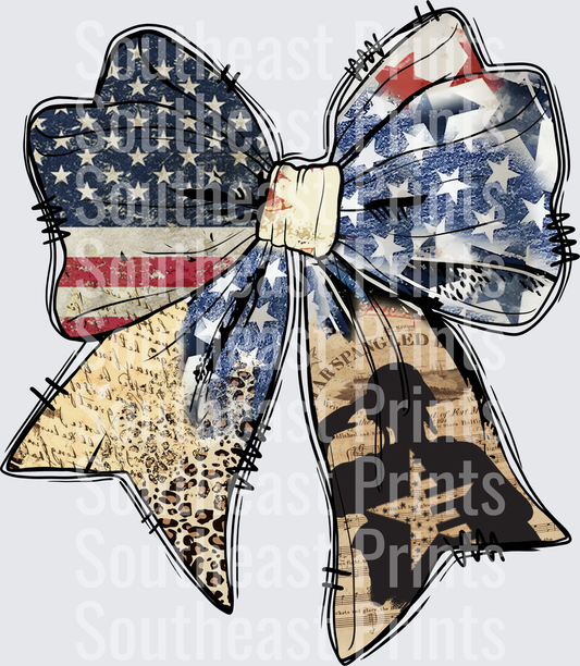 Patriotic Bow Leopard