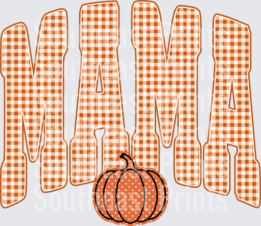 Orange Gingham Mama Pumpkin