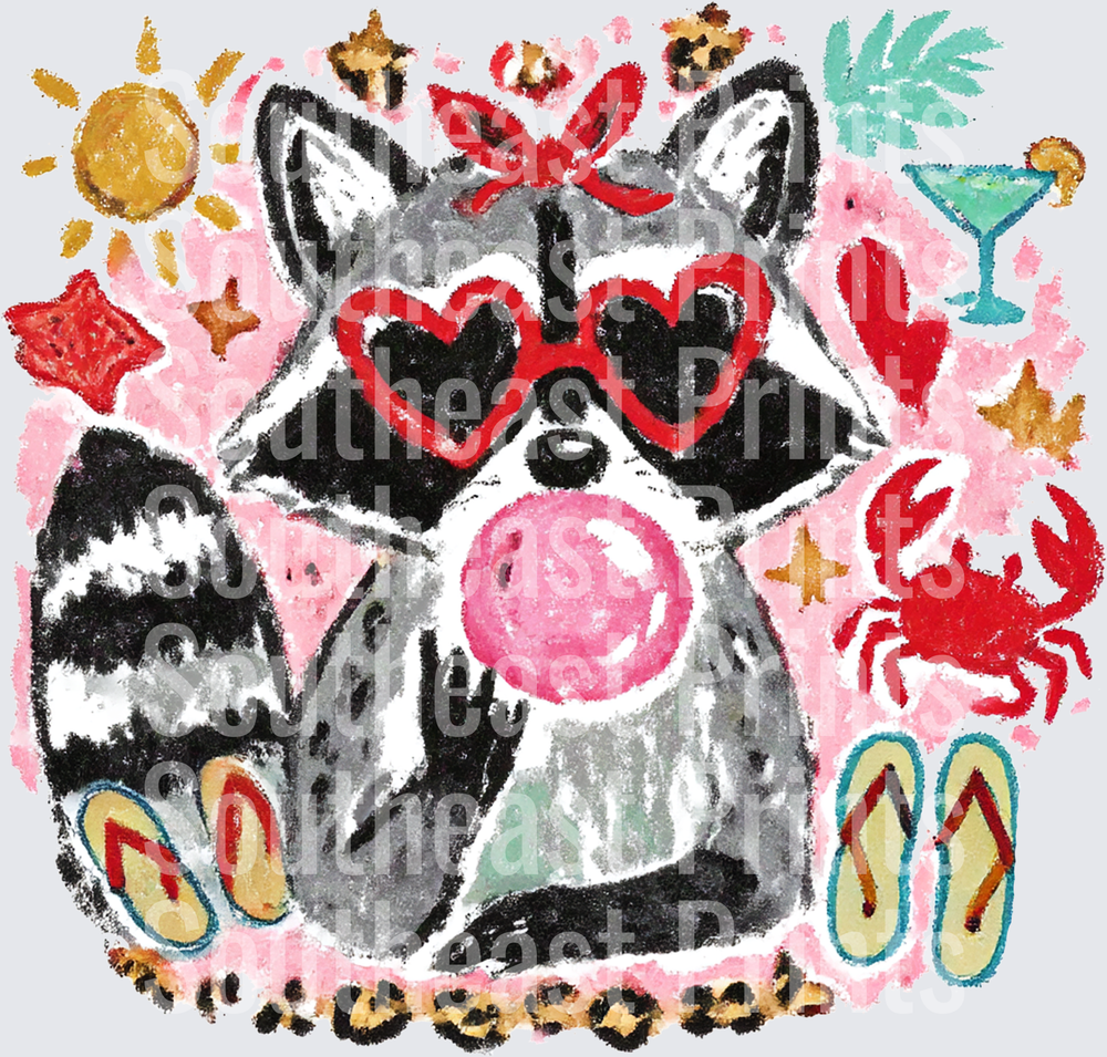 Summer Vacation Raccoon