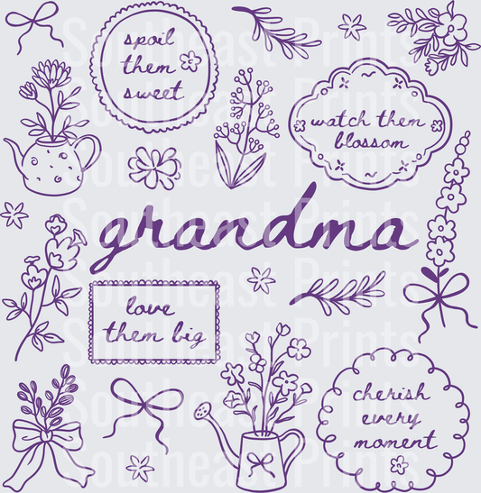 Grandma Floral Typography