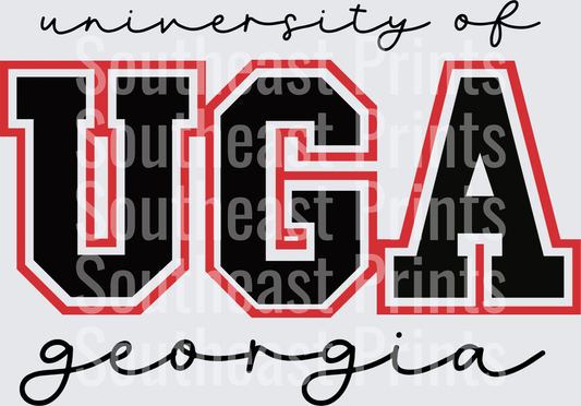University of Georgia UGA Bold Varsity Letters