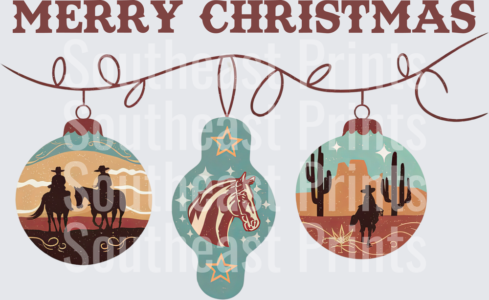 Merry Christmas Western Ornaments