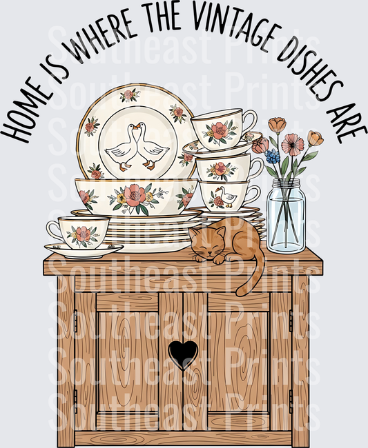 Home Is Where The Vintage Dishes Are Kitchen Scene