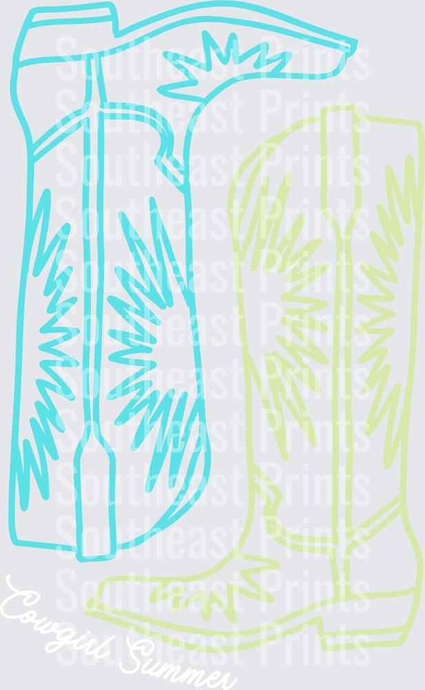 Turquoise Lime Cowboy Boots