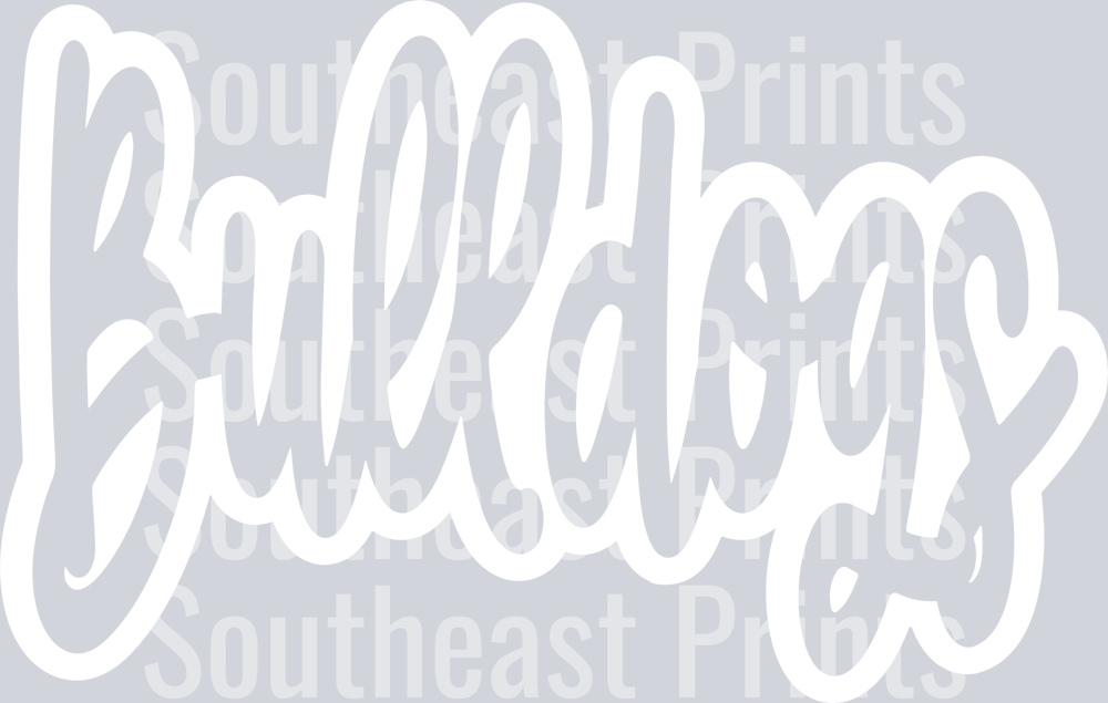 Cursive Bulldogs White | Southeast Prints