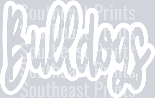 Cursive Bulldogs White