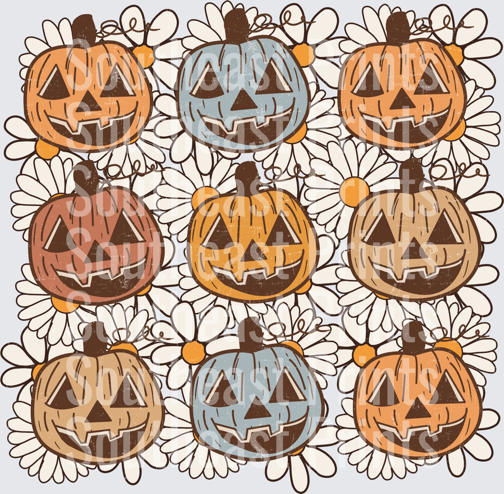 Pumpkin Daisy Pattern