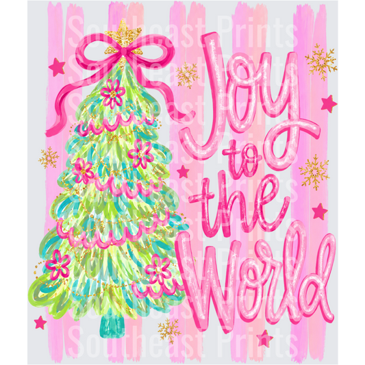 Joy To World Pink Christmas Tree